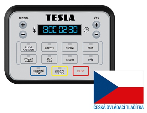 Detail ovládacieho panelu TESLA MultiCook M80 Deluxe v slovenčine