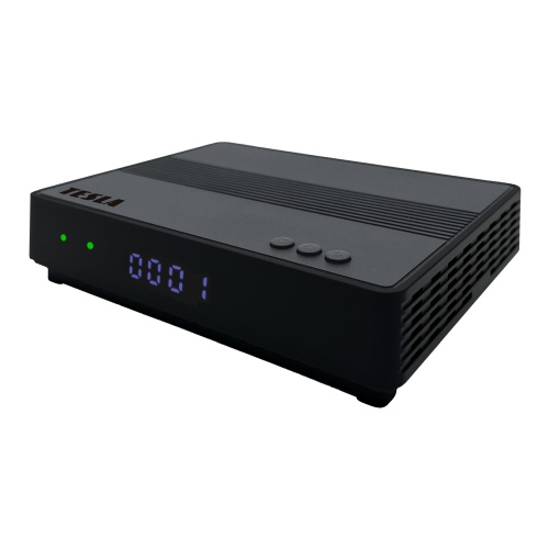 Bočný pohľad na set-top box TESLA HYbbRID TV TH210