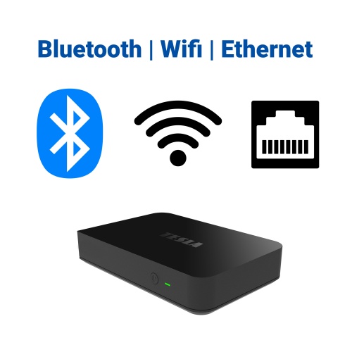 TESLA MediaBox XT850 Android TV s logom Bluetooth, Wifi a Ethernet