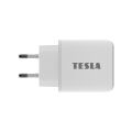 TESLA Power Charger T220 - duálna rýchlonabíjačka 25 W PD 3.0/PPS (biela farba)