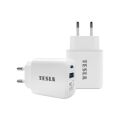 TESLA Power Charger T220 - duálna rýchlonabíjačka 25 W PD 3.0/PPS (biela farba)