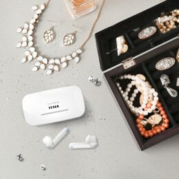 TESLA Sound EB20 - bezdrôtové Bluetooth slúchadlá (Luxury White)