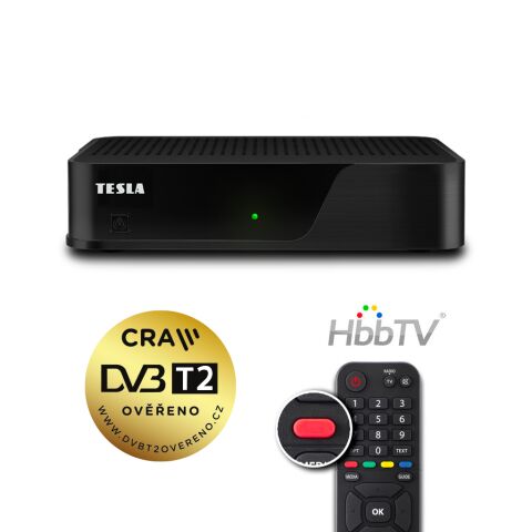 TESLA HYbbRID TV T200 - DVB-T2 set-top box s HbbTV, zánovný