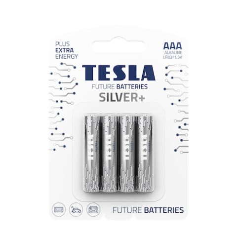 TESLA SILVER+ AAA - alkalická batéria LR03, jednorazová, 4ks