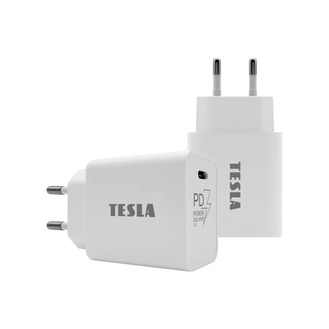 TESLA Power Charger T100 - rýchlonabíjačka 20 W PD 3.0/PPS (biela farba)
