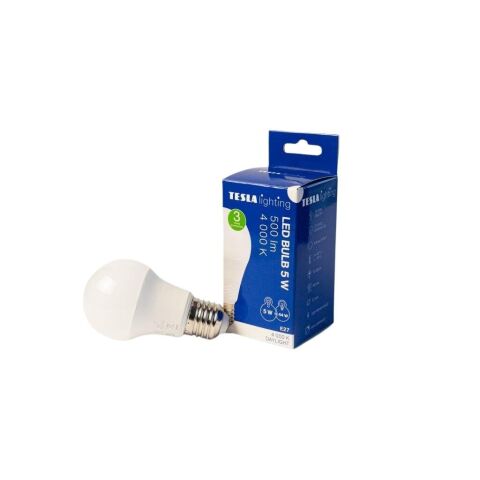 TESLA BL270540-8 - LED bulb žiarovka E27, 5W, 500 lm, 4000K, denná biela