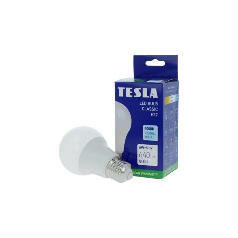 TESLA BL270640-1 - LED bulb žiarovka E27, 6W, 640 lm, 4000K, denná biela