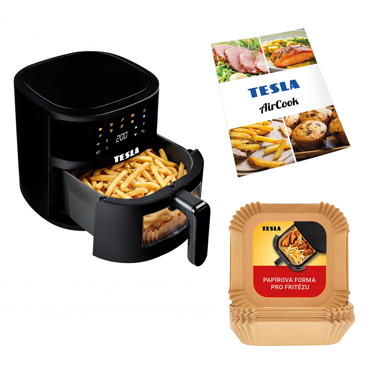 TESLA AirCook Q45 Pro - multifunkčná digitálna teplovzdušná fritéza