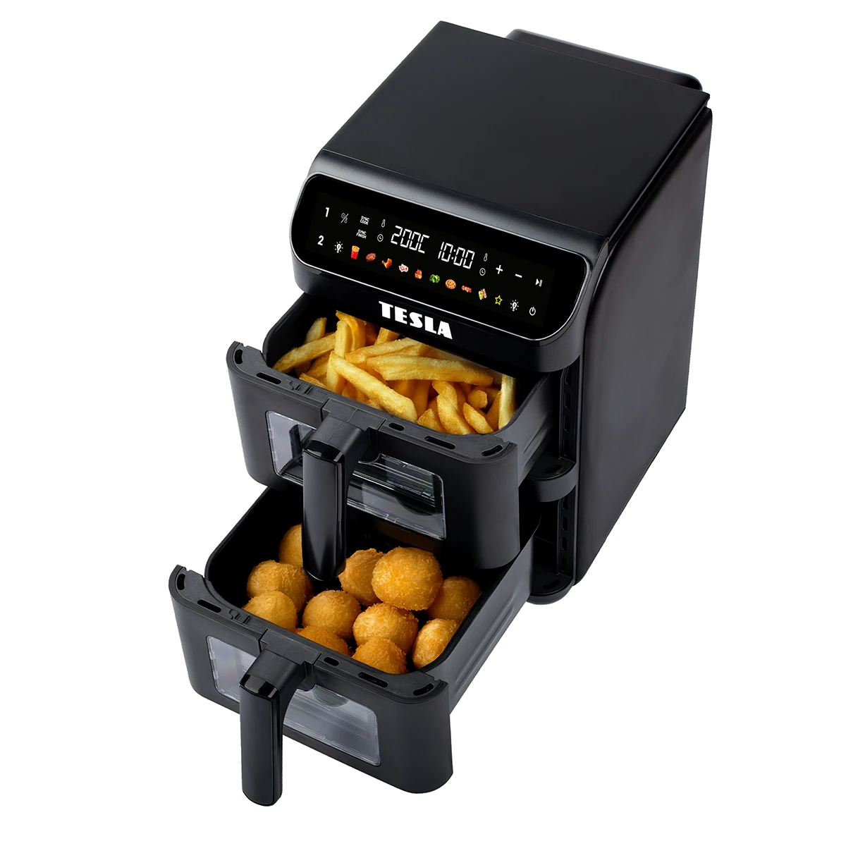 TESLA AirCook DualZone Q670 XXL - multifunkčná duálna digitálna teplovzdušná fritéza